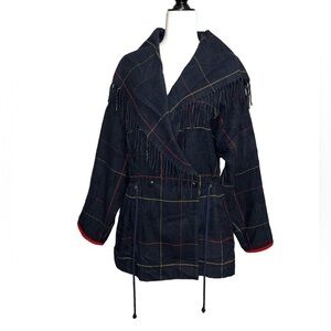 𝅺country by Jax Plaid Fringe Woolblend Jacket